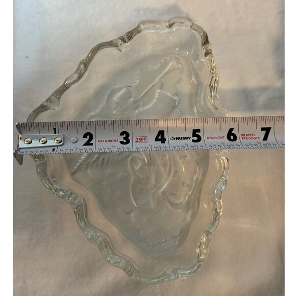 Mikasa Crystal Frosted Glass "Angel Music" Dish Germany 7.75” Christmas - Picture 5 of 6